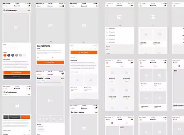 一套好用的电商线框图UI kit套装下载［PSD＋Sketch］