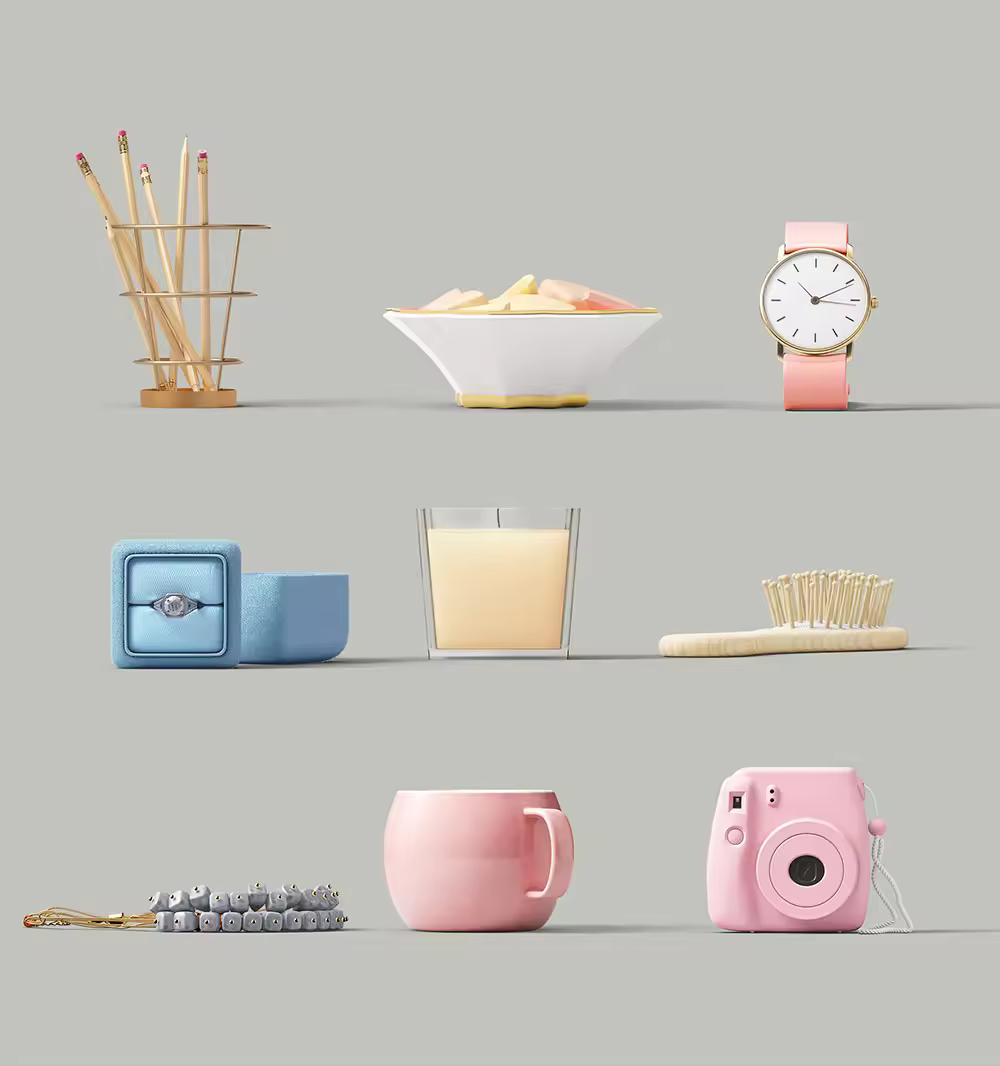唯美的女性护肤品&文具VI设计展示模型（Mockups）PSD下载［20GB＋］6-stationery-items