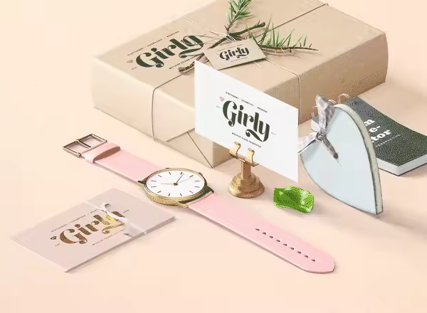 唯美的女性护肤品&文具VI设计展示模型（Mockups）PSD下载［20GB＋］