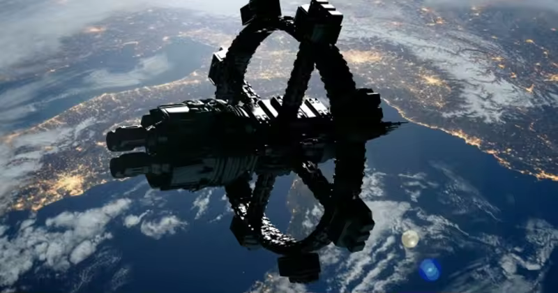 绕地球轨道运行空间站视频素材 Space Station Orbiting Earth