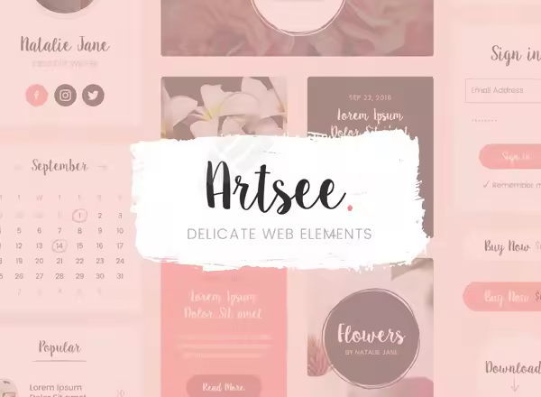 精美网页 UI 设计素材 Artsee – Delicate Web Elements