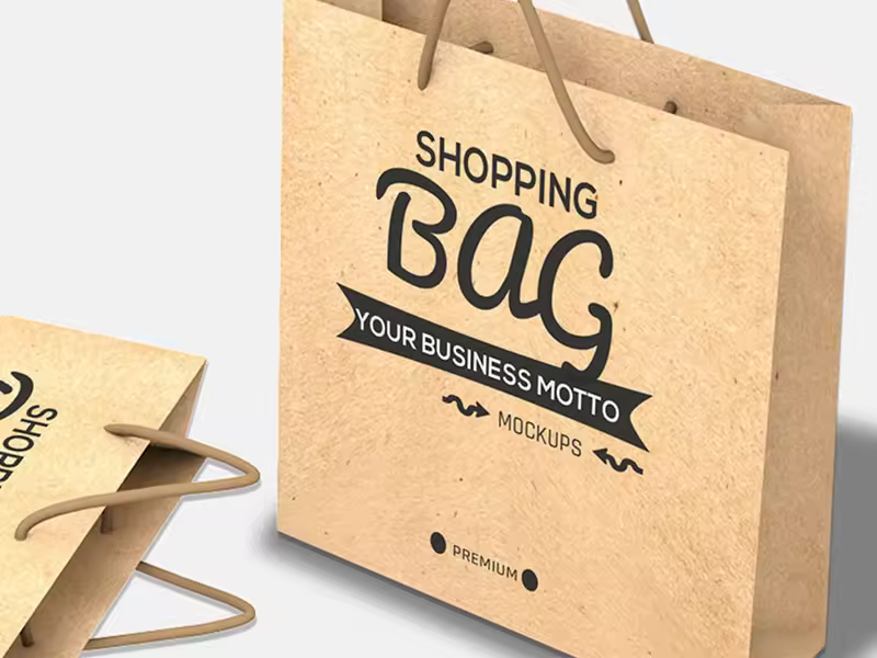 牛皮纸购物袋设计模板 Shopping Bag Mockup