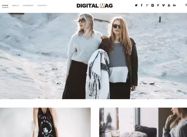 响应式 WordPress 付费主题-DIGITAL MAG（适合做时尚摄影类博客）