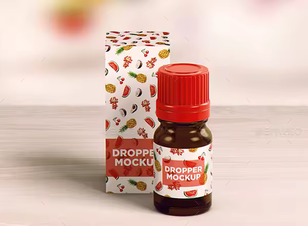 欧式小瓶装外观样机 Euro Dropper Bottle MockUp