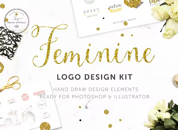 Logo 设计工具包 Feminine LOGO DESIGN KIT!