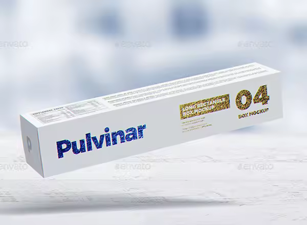 “牙膏盒”包装样机 Box Packaging MockUp – Long Rectangle