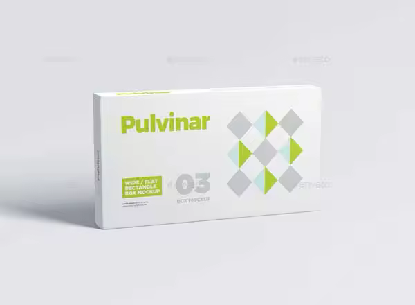扁宽形状包装盒子样机模版 Box Packaging MockUp – Wide Flat Rectangle