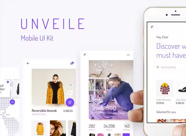 一套前卫时尚的电商APP UI KITS套装下载[PSD,Sketch]