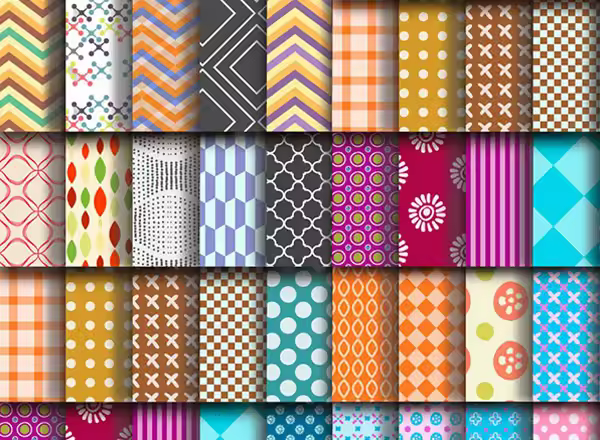 免费大礼包：100个炫丽样式丰富的矢量背景素材 100 Repeating Vector Patterns