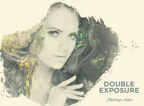 双曝光效果PS动作插件 Double Exposure Photoshop Action