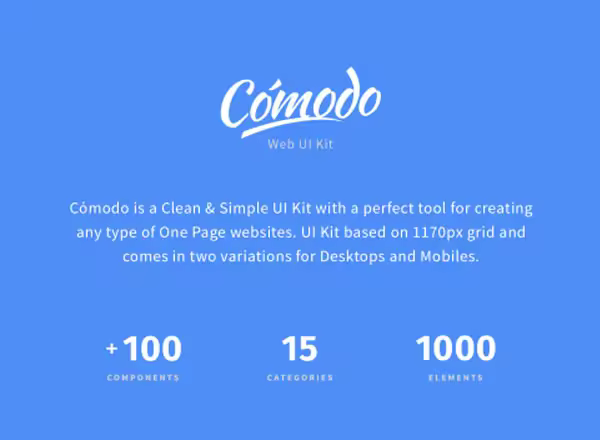 产品展示网站 Web UI 套件素材包 Cómodo Web UI Kit [响应式模版，PSD]