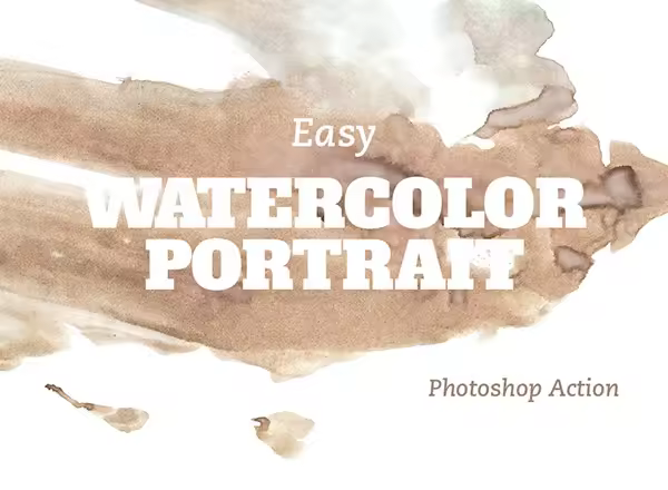 便利的水彩效果生成器：Watercolor Portrait [Photoshop动作插件]