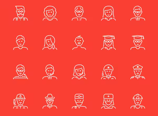 50种人物角色图标套装下载[Sketch,Ai]