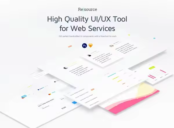 一套完整的带数据展示功能的UX/UI套装下载[PSD]