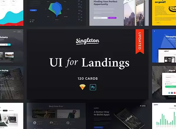 [免费]一套完美专业的着陆页(LandingPage)模版套装[PSD,Sketch]