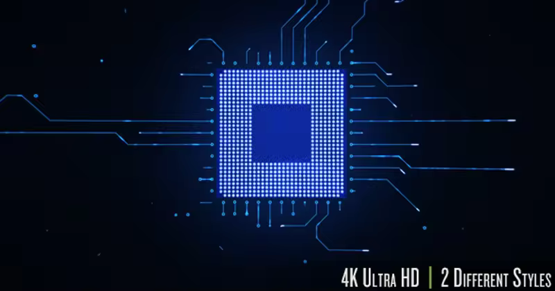 主板CPU电路4K高清背景视频 Motherboard CPU Circuits 4k