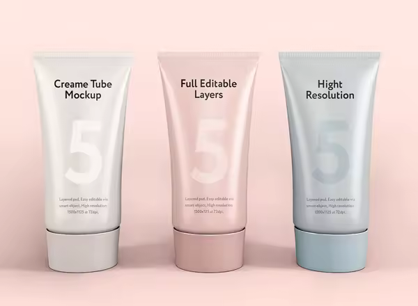 面霜洗面奶护肤品软管类包装样机 Cream Tube Mockup
