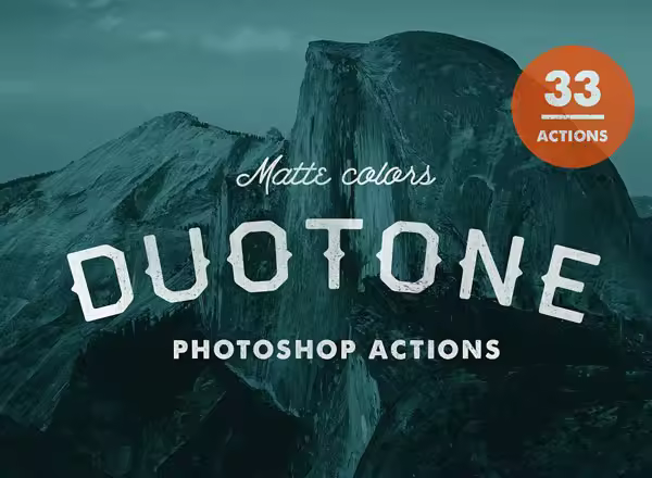 33组 Photoshop 调色动作 Duotone Actions Photoshop Bundle