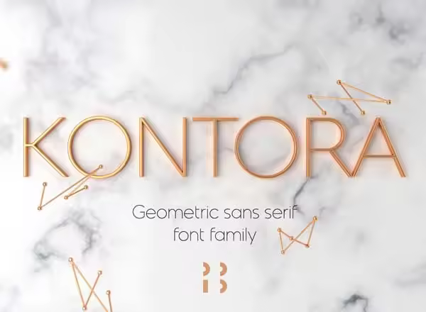 几何形状无衬线字体 Kontora typeface