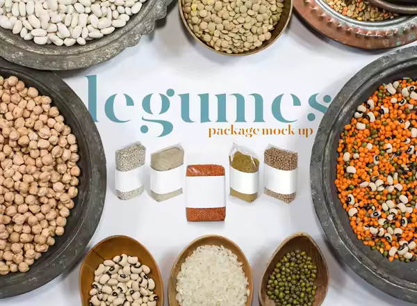 豆类干货包装设计样机模板 Legumes Packages Mockup