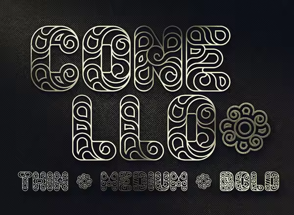 复古纹理镂空创意字体 Conello – Display Font