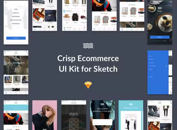时尚服饰类电商 APP UI 套件Crisp UI Kit [Sketch]