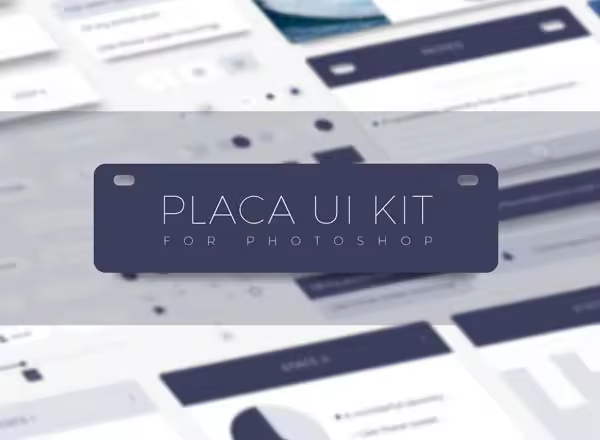 简约 UI 套件 Placa – Photoshop UI Kit