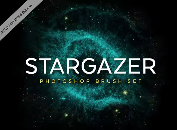 太空星云笔刷集 Stargazer Photoshop Brush Set（10种形状）