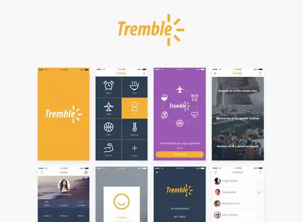 简约社交类 APP UI 套件 Creative Tremble UI Kit