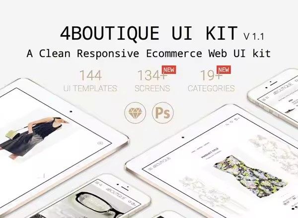超级实用的电商响应式网页模版套装(UI KITS)下载[PSD,Sketch]