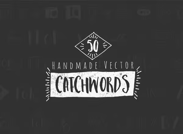 50个手绘流行语与符号矢量图 50 Hand Drawn Catchwords & Ampersands