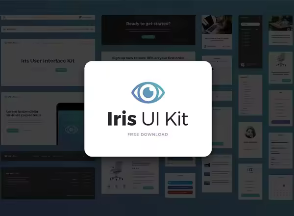免费实用 UI 套件 Iris UI Kit – Free PSD