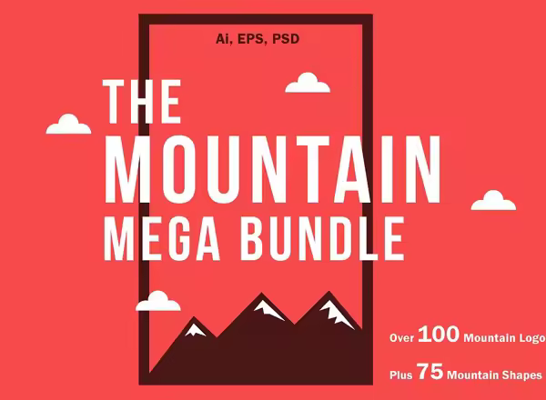 山岭的创意 Logo 设计素材包 The Mountain Mega Bundle