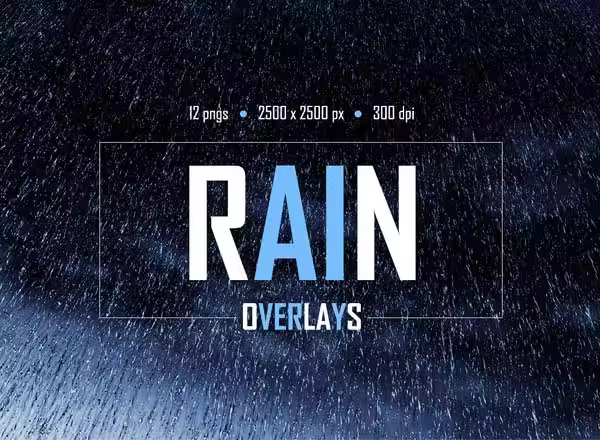 12个漂亮的雨水特效素材打包下载[PNG]