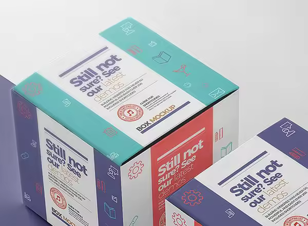 小方盒产品包装样机 Square Box Mock-Up