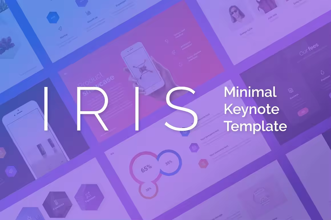 一套简约现代的免费幻灯片模版 IRIS Free Keynote & PowerPoint Template