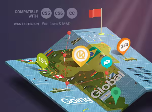 折叠形状地图模型生成器？Isometric Map Mock-Up creator