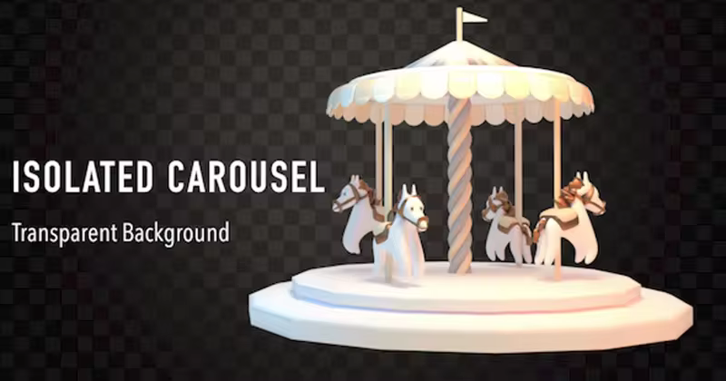 梦幻旋转木马动画视频素材 Isolated Carousel
