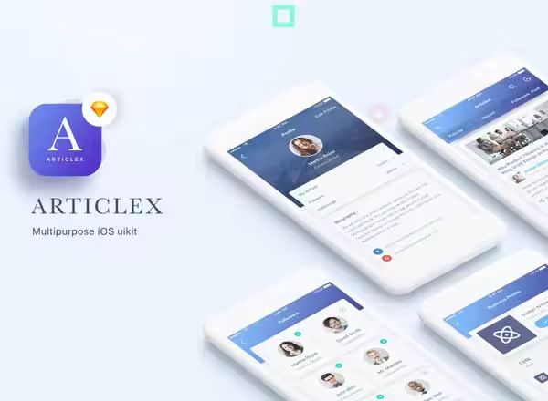 多功能多用途 APP UI 套件 Articlex Multipurpose iOS Ui Kit（75+界面模板，for Sketch）