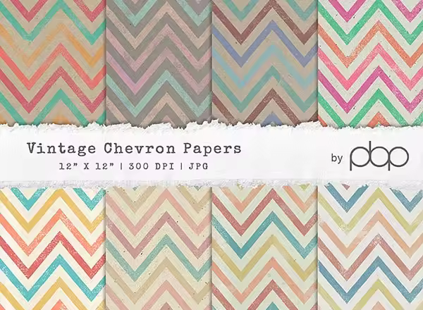 复古纸张纹理人字型纹理 Vintage Chevron Paper Textures