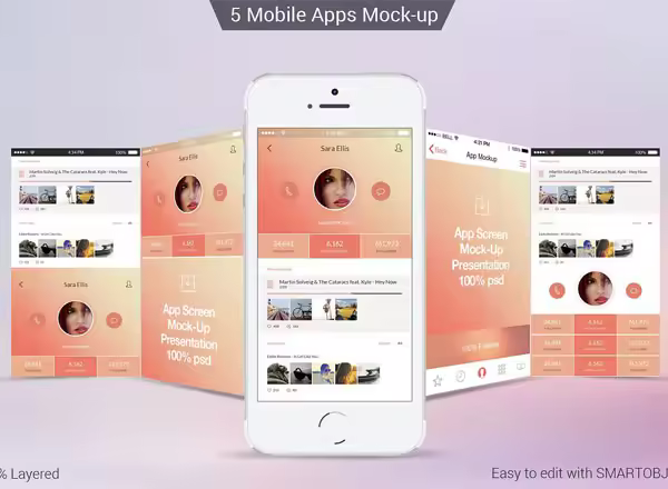眼前一亮的APP UI KITS设计展示模型Mockups下载[PSD]
