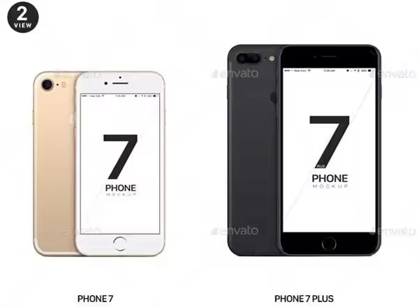 iOS 应用设计展示样机 iPhone 7 and 7 Plus Vector Mockups