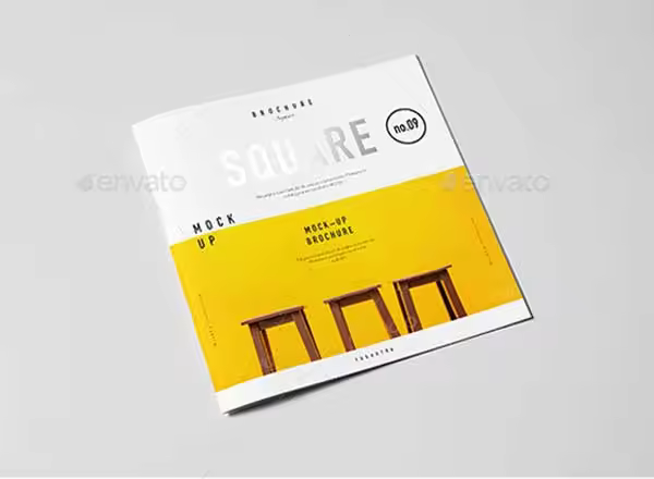 方形宣传小册样机 Square Brochure Catalog Booklet