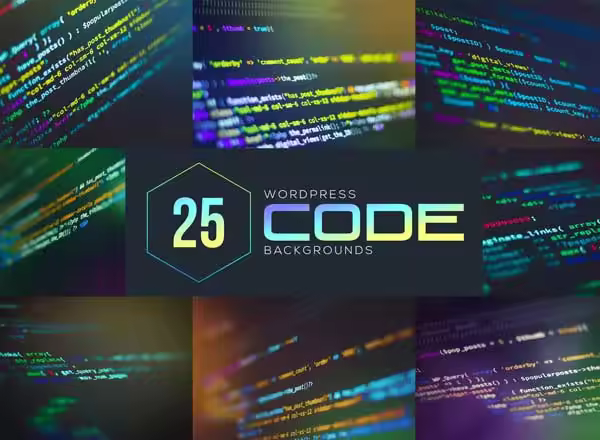 25张5K高清分辨率代码编辑场景背景 WordPress Code Backgrounds