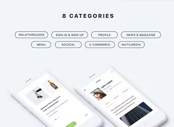 简约大方 APP UI 套件 Zade Mobile App UI KIT [for Adobe XD & Sketch]