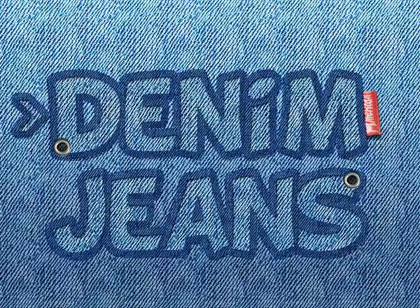 一个牛仔布绣字效果的PS模板 Free Jeans Text Photoshop Template [PSD]