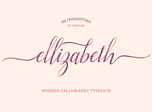 优美典雅的Script Font： Ellizabeth [TTF]