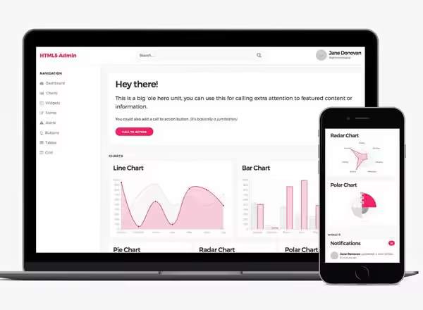 免费后台管理页面模板 Free HTML5 Admin Template