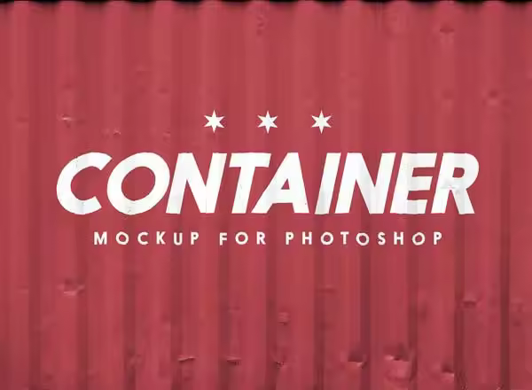 海运集装箱标志样机模型PSD Free Shipping Container Logo Mockup PSD