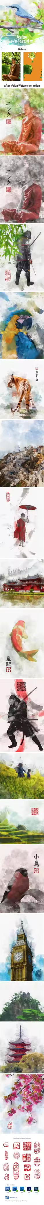 新鲜完美的PS水彩自动生成动作下载[atn]